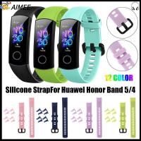 AIMEE คลาสสิค สายรัดข้อมือ กีฬา สายสำรอง สายนาฬิกา For Honor Band 5 4 ซิลิโคน