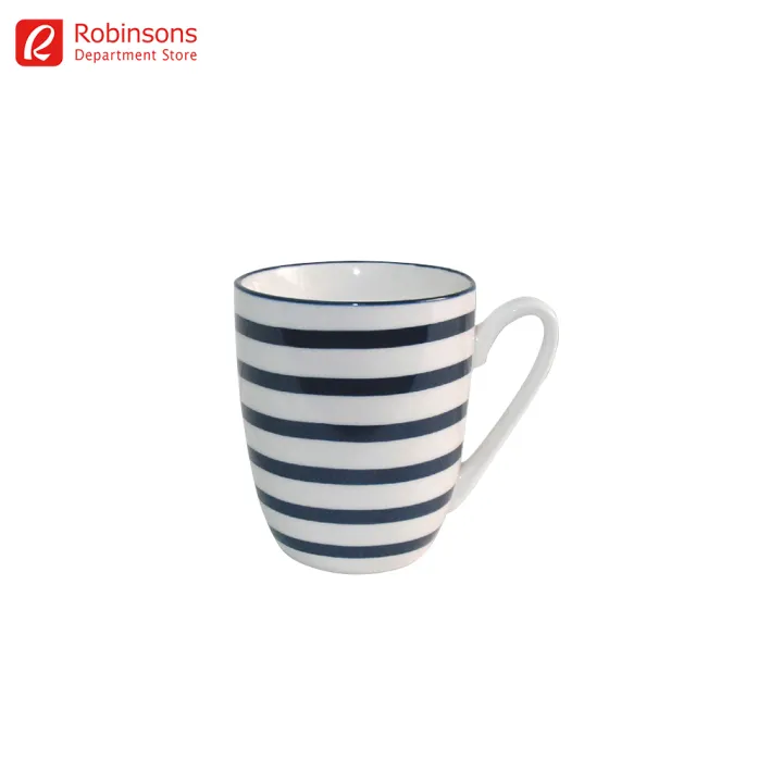 Dinner Essentials Blue and White Striped Mug 10 oz Lazada PH