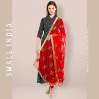 {**ส่งฟรี**} SMALL INDIA ?✨ Splendid Light Weighted Chiffon Dupatta ผ้าคลุมไหล่อินเดีย ?✨ Beautiful Dupatta For Women