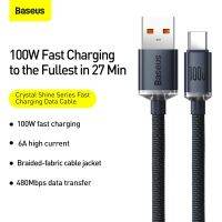 ซีรีส์คริสตัลเปล่งประกายจาก Baseus USB สายเคเบิลข้อมูลสายชาร์จอย่างรวดเร็วเป็น Type-C 100W หรือ Type-C เป็น Type-C 100W