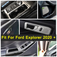 ภายในสแตนเลสสำหรับ Ford Explorer 2020 - 2022 A เสา AC เครื่องปรับอากาศ Vent Dashboard Instrument Strip Cover Trim