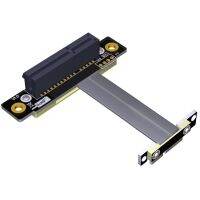 【In-demand】 Green Street PCIE Riser PCIe3.0 X1ชายกับ X4หญิงเคเบิ้ล EMI ป้องกัน8G Bps PCI-E III 1x 4x Riser Extender ริบบิ้นเคเบิ้ลข้อศอกมุมขวา