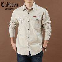 Cabbeen [พร้อมส่ง] เสื้อเชิ้ตแขนยาว เข้ารูป ระบายอากาศได้ดี สไตล์ทหารตํารวจ สําหรับผู้ชาย