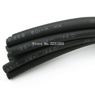 5 Meters/LOT 4mm Heat Shrink Heatshrink Heat Shrinkable Tubing Tube Sleeving Wrap Wire Black Color Cable Management