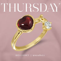 Mizuchol-แหวนเสริมดวงความรักสำหรับคนวันพฤหัสบดี Darling ring พลอย Red Garnet