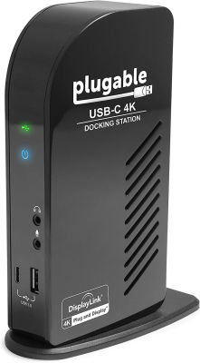 Plugable USB-C 4K Triple Display Docking Station with Charging Support for Specific USB-C and Thunderbolt 3 Windows and Mac Systems (1x HDMI and 2x DisplayPort++ Outputs, 5x USB Ports, 60W USB PD)