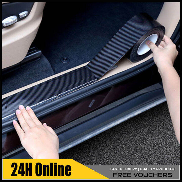 5D Car Door Protector Sticker Door Sill Scratchproof Carbon Fiber Vinyl