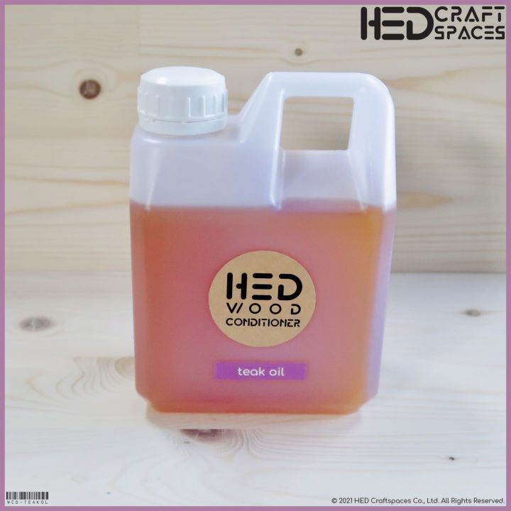 hed-teak-oil-l-1-000ml-เฮ็ด-ทีคออยล์-ขนาดใหญ่-1000-มล-น้ำมันรักษาเนื้อไม้-น้ำมันถนอมเนื้อไม้-น้ำมันทาไม้