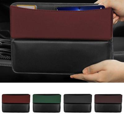 Side Seat Pockets for Car Multifunctional Car Seat Organizer PU Leather Console Side Pocket Organizer Front Seats Car Adjustable Crevice Filler for Cellphone Wallet Key cool