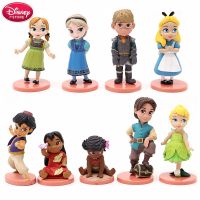 9 pcs/set Disney Princess Frozen Moana Vaiana Tinker Bell Alice Elsa Action Figure for Kids Girls Gifts Model Collection Toys