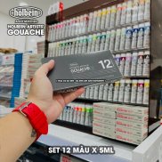 DA ĐEN Màu Artists Gouache Holbein - Set 12 18 Màu 5ml