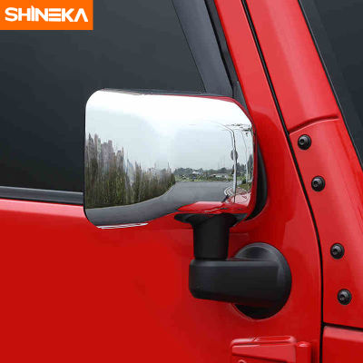 SHINEKA Auto ABS Exterior Side Rear View Rearview Mirrors Cover Trim For Jeep Wrangler JK 2007-2016 Car Accessories