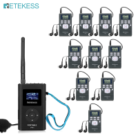 Retekess 1 เครื่องส่งสัญญาณ FM ft11 + 10 เครื่องรับวิทยุ FM pr13 ระบบส่งสัญญาณเสียงไร้สายสำหรับแนวทางคริสตจักรการประชุมการฝึกอบรมโรงพยาบาล พระวิหาร แสวงบุญ