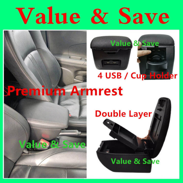 PREMIUM Armrest Myvi Axia Bezza Axia 2023 Aruz Persona Saga Iriz Brv