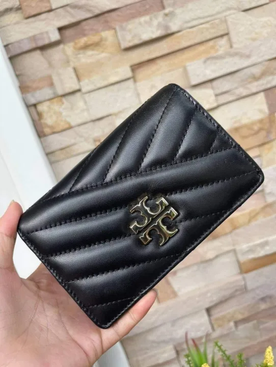 .Y . 56607 Kira Chevron Medium Slim Wallet in Black Soft  Quilted Leather with Pin-snap Closure - Women's Bi-Fold Wallet | Lazada PH