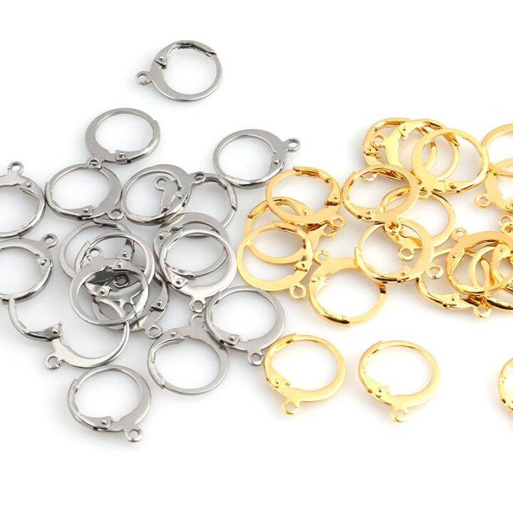 20pcs/lot Stainless Steel Round Earring Clasps Hooks Hoop Earring  Accessories DIY Jewelry Findings