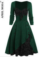 S-5XL Gothic Casual ผู้หญิง VINTAGE 50S rockabilly Lace Swing PIN UP ชุดปาร์ตี้ Elegant Tunic vestidos Drop Shipping