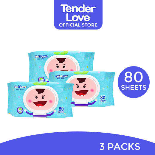 UniLove Unscented Baby Wipes 80's Pack of 3 | Lazada PH