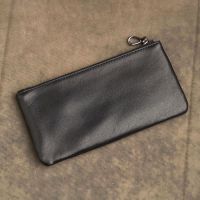 [Fast delivery][100  Original] Genuine leather long zipper wallet first layer cowhide clutch bag womens ultra-thin multi-card slot mobile phone bag wallet mens style