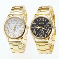 {Miracle Watch Store} [KUSU] โลหะเจนีวาสแตนเลสสตีลเกาหลีชุบเงิน/ชุบทองนาฬิกาแฟชั่น W0005