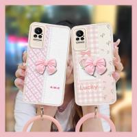 for girl cute Phone Case For Xiaomi Civi 5G/Civi 1S Skin feel silicone Raised lens Skin-friendly feel bowknot Cartoon