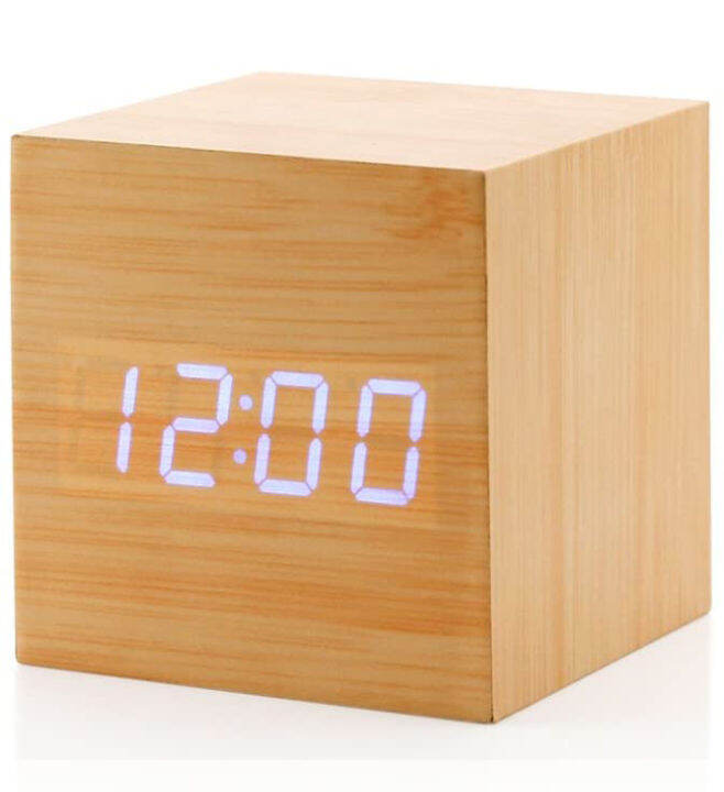 EPH Mini Digital LED Wooden Cube Alarm Clock DZZ2 Lazada PH