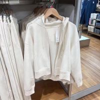 Uniqlo ห้องลองเสื้อชุดเดรสสำหรับฤดูใบไม้ร่วงแห้งเร็วแจ็คเก็ตมีหมวกแบบมีซิปลำลองด้วยแขนยาวสั้น E452214ขนแกะเคลื่อนไหวช่วงเอวสูง