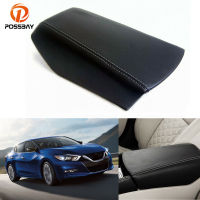 Car Center Control Armrest Box Skin Cover Console Black Microfiber Leather for Nissan Maxima 2016 2017 2018 2019 Interior Parts