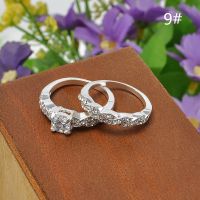 แหวนเพชรสีขาวทอง 10 k แหวนแต่งงานหมั้น