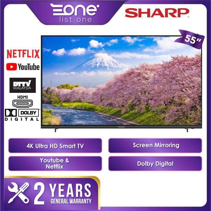 Sharp 55 Inch 4K UHD Smart TV 4TC55EJ2X Lazada