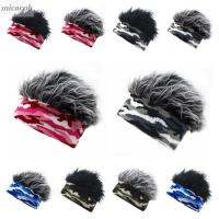 MICACOH Rock Bermless Beanie หมวกวิกผมลวงตาฮิปฮอปผมปลอม Skullcap คอสเพลย์ถักคาดศีรษะถักหมวกคลุมผมสั้นสนุกสำหรับผู้หญิง