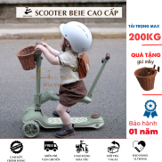 Xe scooter chòi chân cho bé CAO CẤP BEIE từ 1-14 tuổi, có ghế, tay đẩy