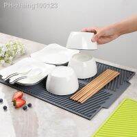 Resistant Draining Silicone Super Absorbent Square Dish Drying Mat Heat Durable Pad for Dishes Table Placemats Kitchen Accessory