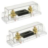 2 Pcs Transparent Case ANL Fuse Holder and 2 Pieces of 32V DC ANL Fuse Suitable for Audio and Video Systems