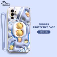 Callfire คอลไฟร์ เคสสำหรับ Vivo V23E 4G 5G S10E Y75 4G ใหม่สตรอเบอรี่ลายไอศกรีมขนมหรูหราฟรีสายคล้องฝาครอบป้องกันเคสนิ่มเคลือบอิเล็คโทรเพลทป้องกันการตกและการชน