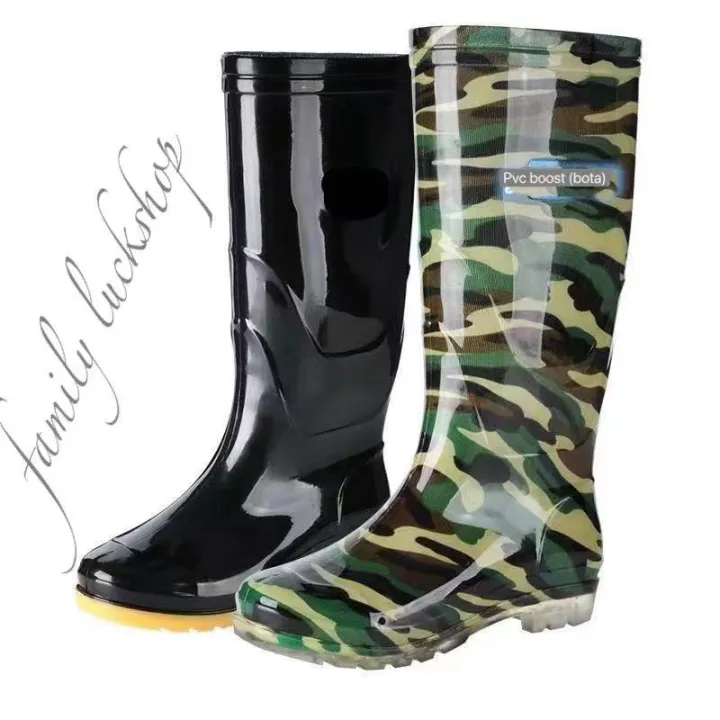 Bota Simple Plain Rain Flood Boots for Men Lazada PH