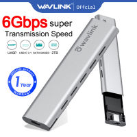 Wavlink USB C Gen 2 10 Gbps M.2 SSD B คีย์อะแดปเตอร์ภายนอก (รวมทั้ง USB C และ USB 3.0 สาย) ออกแบบอลูมิเนียม SuperSpeed NGFF ฮาร์ดดิสก์ซาต้า - [เข้ากันได้กับ Thunderbolt 3]