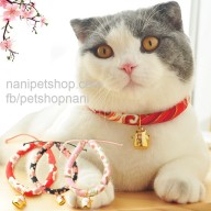 Vòng cổ mèo phong cách Nhật bản - Mẫu mới Mèo Thần Tài - Có dây chỉnh cỡ thumbnail