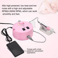 เครื่องเจาะเล็บไฟฟ้า 35000 RPM เครื่องทำเล็บมือเล็บเท้า EU Plug 110-220V สีชมพู