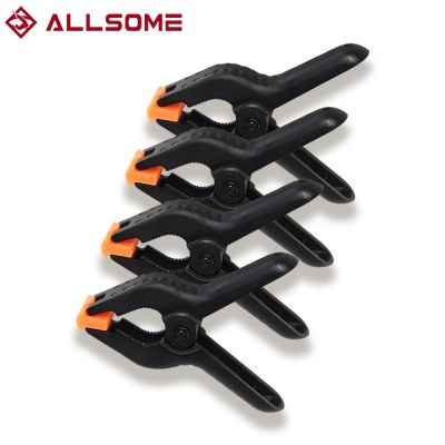 Allsome 4PC 4inch Spring Clamps DIY Plastic Nylon Clamps Spring Clip for Woodworking Photo Studio Background