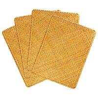 Pack of 4, Natural Seagrass Place Mat, 17 Inch X 12 Inch, Hand-Woven Rectangular Rattan Placemats