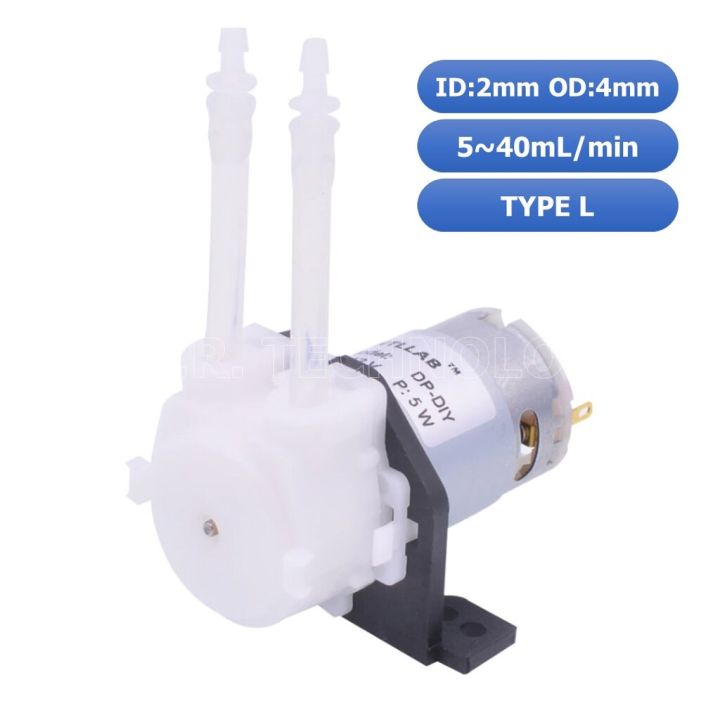 1ชิ้น-nc455-ปั้มน้ำ-ปั้มของเหลว-intllab-type-l-12v-silicone-tube-liquid-pump-id-2mm-od-4mm-5-40-ml-min