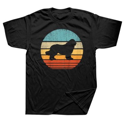 Newfoundland Newfie Retro Vintage Sunset Dog Lover T Shirts Graphic Cotton Streetwear Short Sleeve Birthday Gifts Summer T shirt XS-6XL