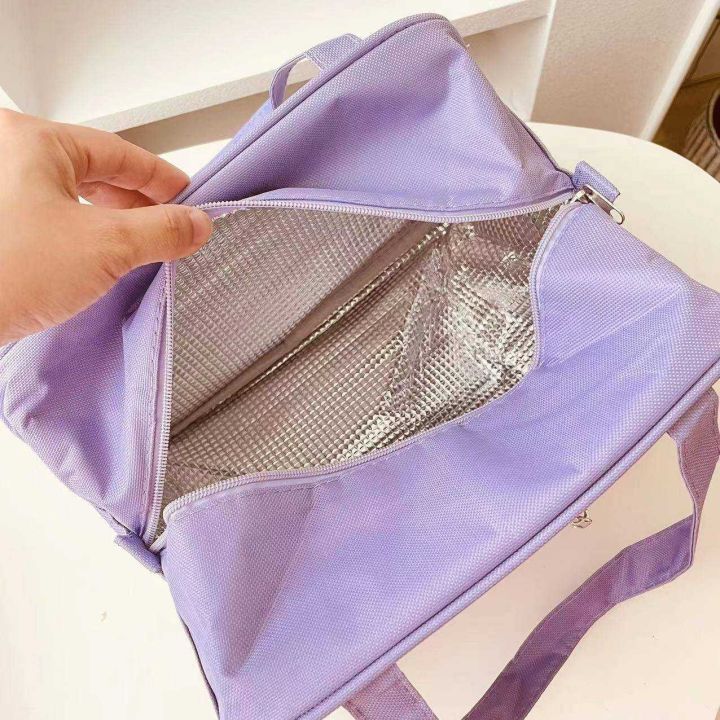 กระเป๋ากระเป๋าอเนกประสงค์ใส่กล่องข้าว-เก็บอุณหภูมิ-มีทั้งหมด-8-ลาย-งานผ้า-มีช่องซิปใส่ของหน้า-ขนาด-28-19-20-cm