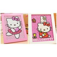 {KUT Department Store} ภาพวาดเพชรสำหรับเด็กที่มีกรอบ-Sanrio Hello Kitty ทำนองฝาแฝดน้อยของฉัน Lala และ Kiki