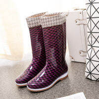 High Top Waterproof Mid Calf Boots Women Rain Shoes Fad Springautumn Calssic PVC Womens Rain Boots rty678