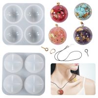 [COD] Epoxy Resin Hemisphere Gem Pendant Mold Stone Silicone