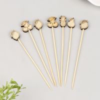 100 Pcs Disposable Bamboo picks Food Fruit Cocktail Handmade Toothpicks Picnic Party Supplies Decoration