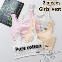 【Ready Stock】 ◄ C22 [2 pieces] 6-16 years old girls pure cotton printed vest childrens bra vest underwear elementary school girls