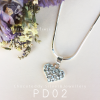 (SIlver925) จี้เงินแท้ จี้ประดับเพชร CZ เงินแท้ (ไม่รวมสร้อย) PD02